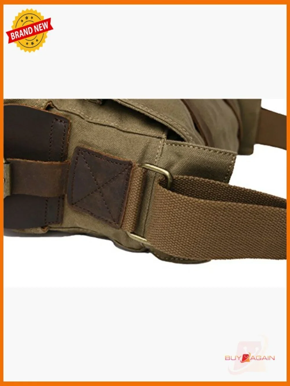 Vintage Military Leather Canvas Messenger Bag Laptop 17
